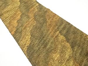 金糸　霞模様織り出し　袋帯